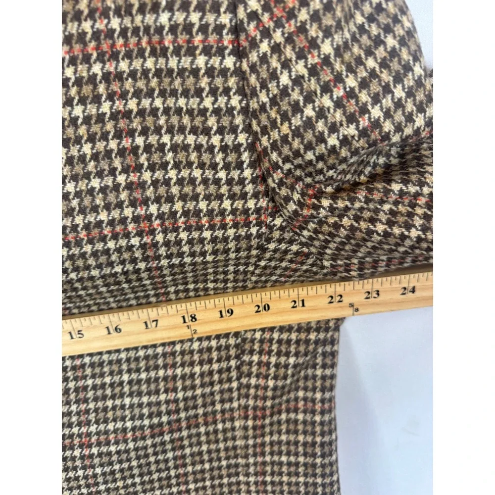 Vintage Freedman Crombie Highland Tweed Wool Blazer Brown Houndstooth Men 44L